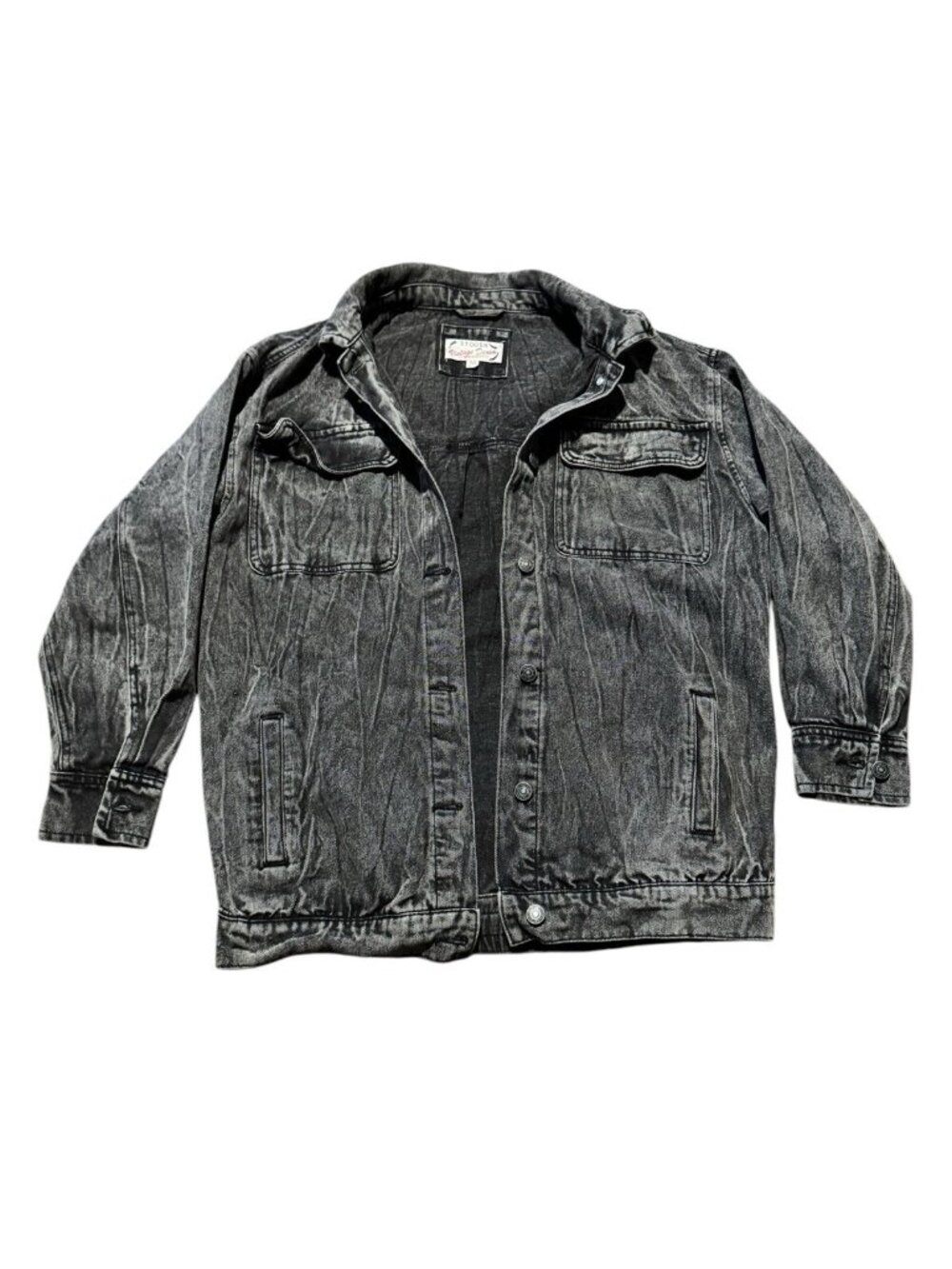 Stoosh Women’s Medium Denim Jacket Y2K Grunge Skate 90s Jean Coat